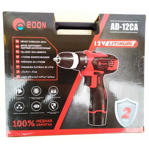 Шуруповерт аккумуляторный Edon AD-12CA